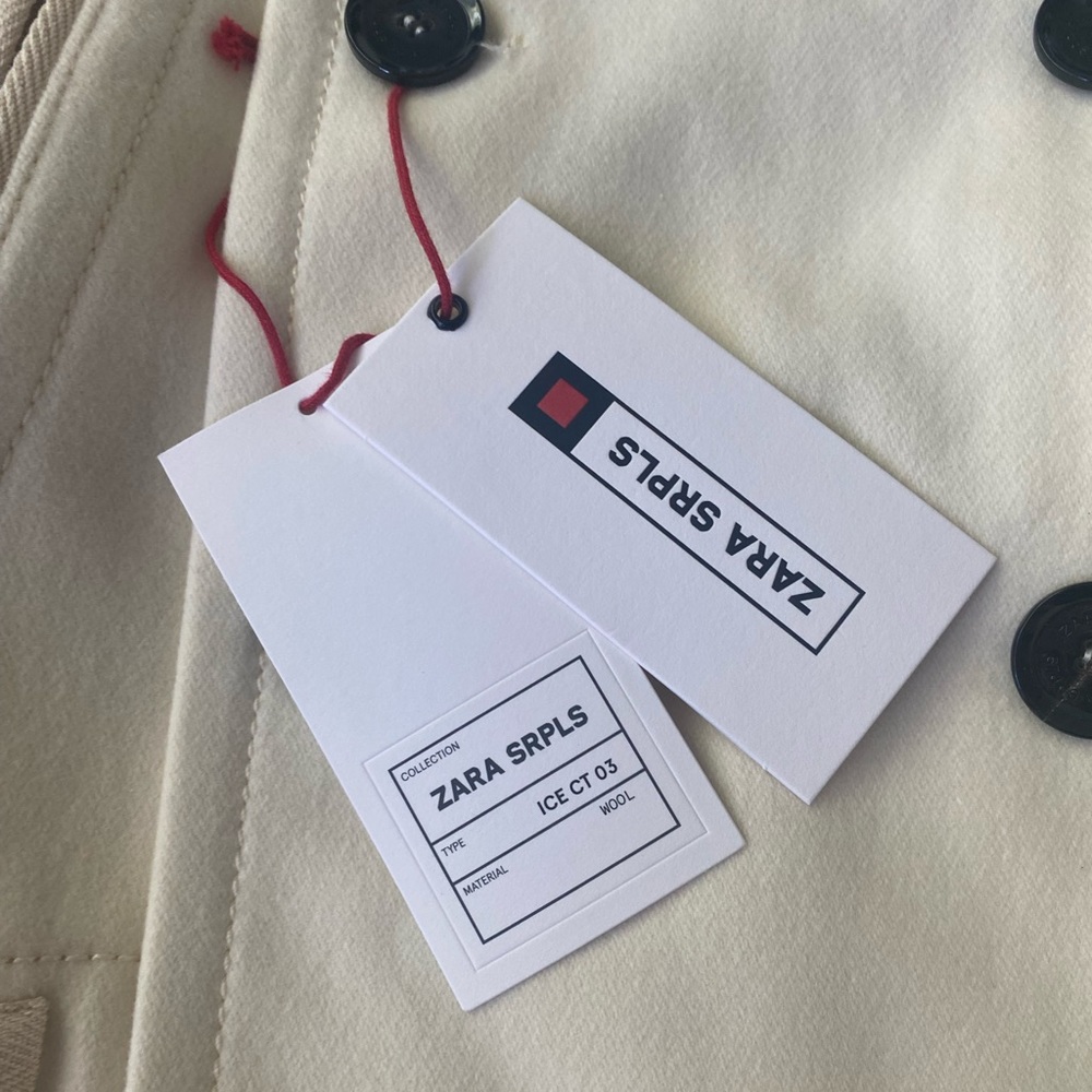 ZARA SRPLS ICE/CT 03 WOOL COAT OYSTER WHITE WOMEN - Picture 12 of 16